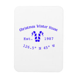 Winter Christmas house blue candy canes est. Year  Magneet