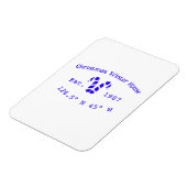 Winter Christmas house blue candy canes est. Year  Magneet (Linkerzijde)