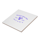 Winter Christmas house blue candy canes est. Year Tegeltje (Zijkant)