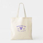 Winter Christmas house blue candy canes est. Year  Tote Bag (Achterkant)