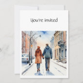 Winter Christmas Jubileum City Paar Winter Kaart (Voorkant)