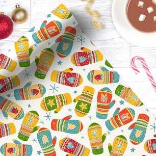 Winter Christmas Mittens Handschoenen Vakantiepatr Cadeaupapier