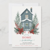 Winter Christmas New Home for Holidays Moving Feestdagenkaart (Voorkant)