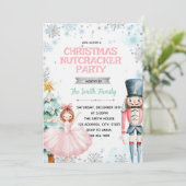 Winter christmas nutcracker party invitation kaart (Staand voorkant)