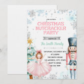 Winter christmas nutcracker party invitation kaart (Voorkant / Achterkant)