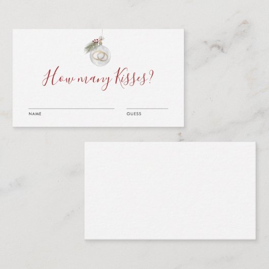 Winter Christmas Ornament Guess How Many Game Card Informatiekaartje (Voorkant / Achterkant)