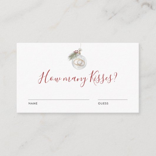 Winter Christmas Ornament Guess How Many Game Card Informatiekaartje (Voorkant)