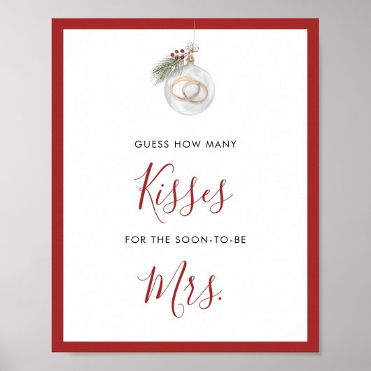 Winter Christmas Ornament Guess How Many Poster (Voorkant)