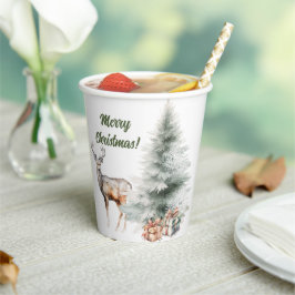 Winter Christmas Paper Cup Papieren Bekers