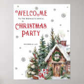 Winter Christmas Party Welcome Sign Poster (Voorkant)