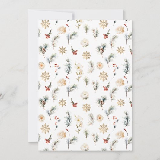 Winter Christmas Pine Tree Bewaar de datum Kaart (Achterkant)