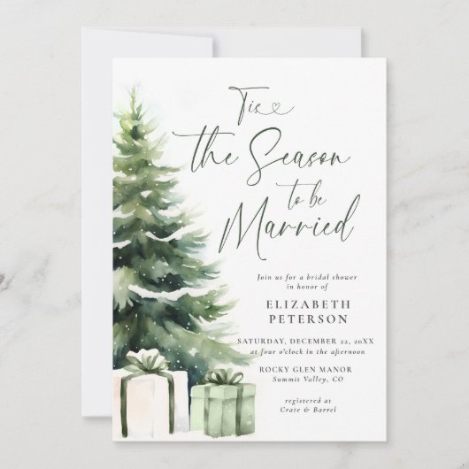 Winter Christmas Pine Tree Rustic Vrijgezellenfees Kaart (Voorkant)