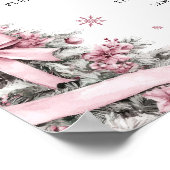 Winter Christmas Pink Baby shower Favorieten Teken Poster (Hoek)