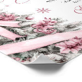 Winter Christmas Pink Baby shower Welkom Teken Poster (Hoek)