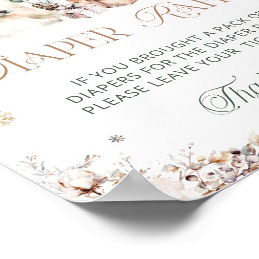 Winter Christmas Polar Beer Luier Raffle Poster (Hoek)