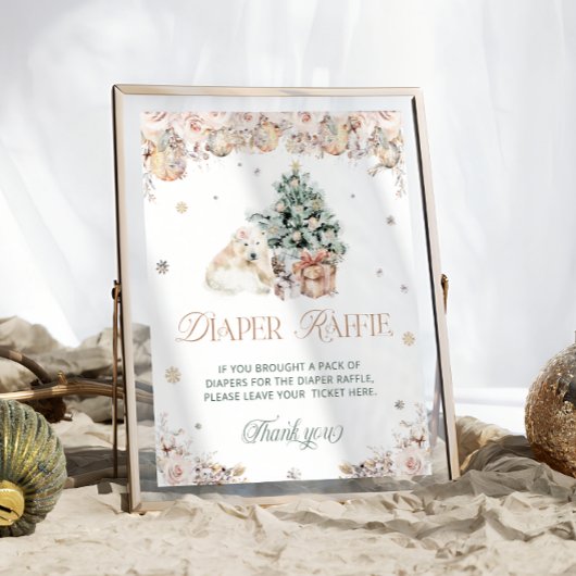 Winter Christmas Polar Beer Luier Raffle Poster