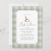 Winter Christmas Reindeer Baby shower Kaart (Voorkant)