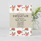 Winter Christmas Rustic Kraft Holiday Baby shower Kaart (Staand voorkant)
