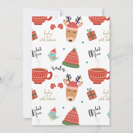 Winter Christmas Rustic Kraft Holiday Baby shower Kaart (Achterkant)
