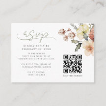 Winter Christmas Sage Green QR Code Huwelijk RSVP