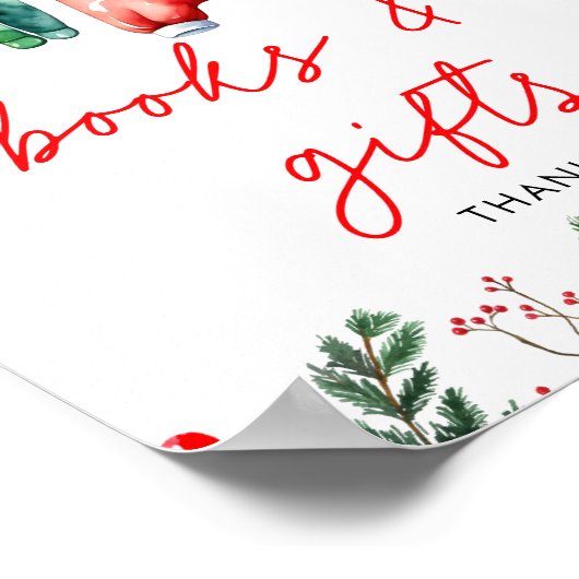 Winter Christmas Santa Baby shower Boeken en gesch Poster (Hoek)