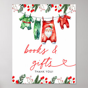 Winter Christmas Santa Baby shower Boeken en gesch Poster