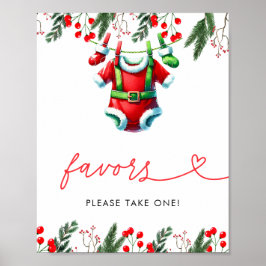 Winter Christmas Santa Baby shower Favorieten Teke Poster