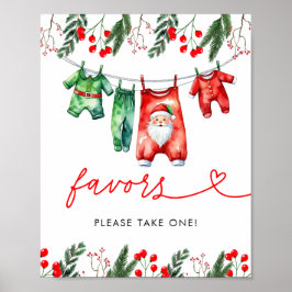 Winter Christmas Santa Baby shower Favors Poster