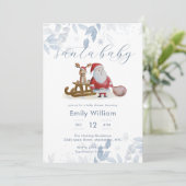 Winter Christmas Santa Baby Shower  Kaart (Staand voorkant)