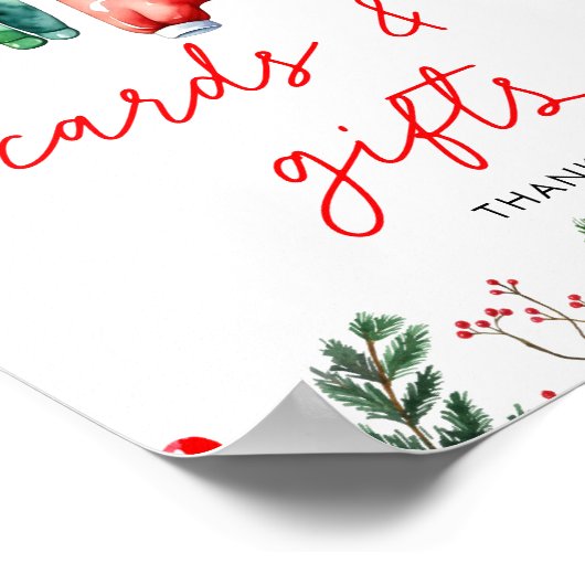 Winter Christmas Santa Baby shower Kaarten en gesc Poster (Hoek)