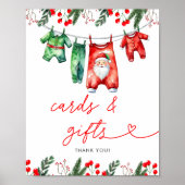 Winter Christmas Santa Baby shower Kaarten en gesc Poster (Voorkant)