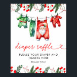 Winter Christmas Santa Baby shower Luier Raffle Poster<br><div class="desc">Moedig gasten aan om deel te nemen aan het plezier met ons Winter Christmas Santa Baby shower Diaper Raffle Poster. Met een feestelijke kerstman omringd door winterse details zoals sneeuwvlokken, hulst en groen, voegt dit poster een vrolijke toets toe aan uw luierverlovingsstation. Het speelse ontwerp nodigt gasten uit om deel...</div>