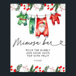 Winter Christmas Santa Baby shower Mimosa Bar Poster<br><div class="desc">Creëer een feestelijke en uitnodigende drink station met onze Winter Christmas Santa Baby shower Mimosa Bar Poster. Dit poster beschikt over een vrolijke kerstman, omringd door winterse elementen zoals sneeuwvlokken, hulst en groen, waardoor de perfecte vakantiestemming voor uw feest wordt ingesteld. Ideaal om gasten naar uw mimosa-bar te leiden, dit...</div>