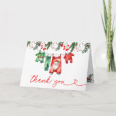 Winter Christmas Santa Baby shower Welkomstbord Bedankkaart (Voorkant)