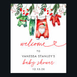 Winter Christmas Santa Baby shower Welkomstbord Poster<br><div class="desc">Verwelkom uw gasten in feestelijke stijl met onze Winter Christmas Santa Baby shower Welcome Sign. Dit charmante bord is voorzien van een vrolijke kerstman, omringd door winterse elementen zoals sneeuwvlokken, hulst en elegant groen, en zet de perfecte toon voor uw baby shower met kerstthema. Het warme en uitnodigende design creëer's...</div>