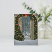 Winter Christmas Scene Briefkaart (Staand voorkant)