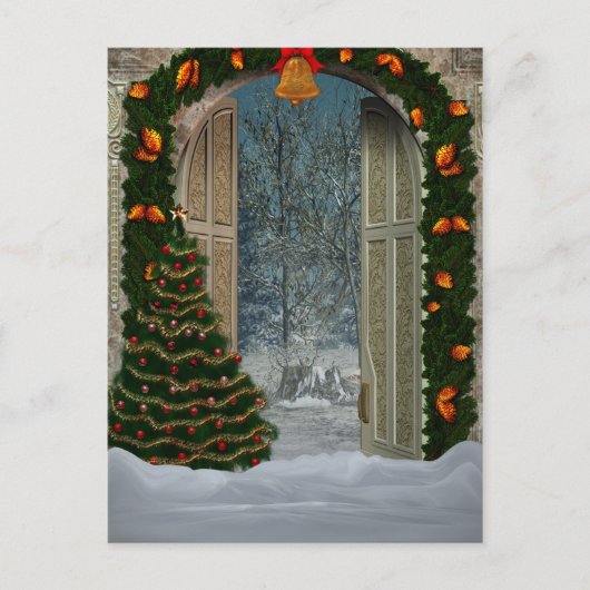 Winter Christmas Scene Briefkaart (Voorkant)