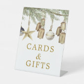 Winter Christmas Shower Cards & Gifts Sign Reclamebord Met Voetstuk (Voorkant)