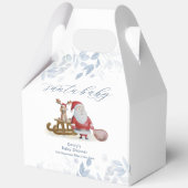 Winter Christmas Sleigh Moose Santa Baby Shower  Bedankdoosjes (Achterkant)