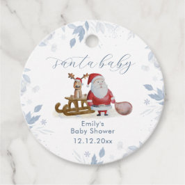 Winter Christmas Sleigh Moose Santa Baby Shower  Bedankjes Labels
