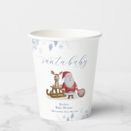 Winter Christmas Sleigh Moose Santa Baby Shower  Papieren Bekers