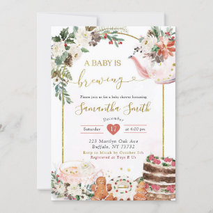 Winter Christmas Tea Baby is een uitnodiging voor