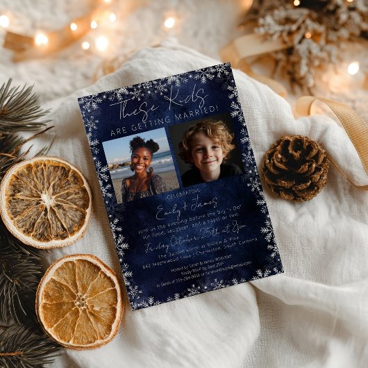 Winter Christmas These Kids  Rehearsal Dinner Kaart