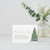 Winter Christmas Tree Baby shower Boeken voor Baby Informatiekaartje (Staand voorkant)