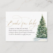 Winter Christmas Tree Baby shower Boeken voor Baby Informatiekaartje (Voorkant)