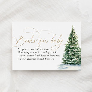 Winter Christmas Tree Baby shower Boeken voor Baby Informatiekaartje