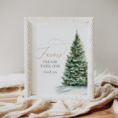 Winter Christmas Tree Baby shower Favorieten Teken Poster