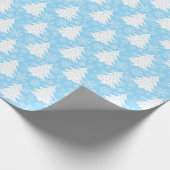 Winter Christmas Tree Blue Holiday Cadeaupapier (Hoek)