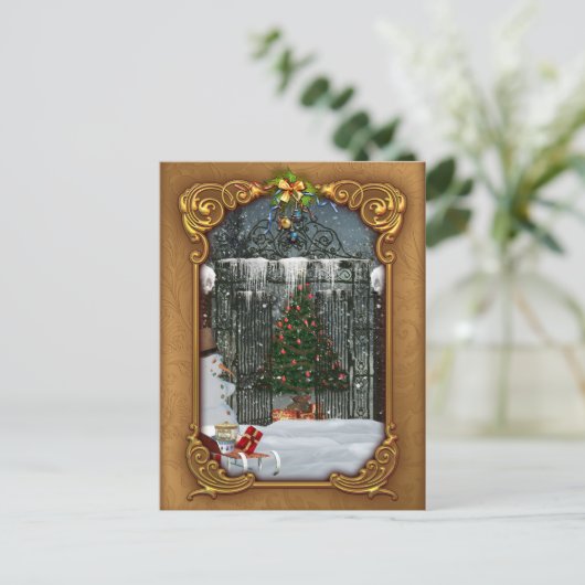 Winter Christmas Tree Briefkaart (Staand voorkant)