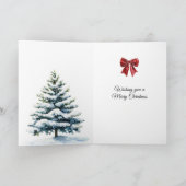 Winter Christmas Tree City Ice Skaters Buildings Kaart (Binnen)